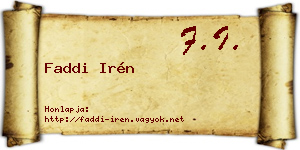 Faddi Irén névjegykártya